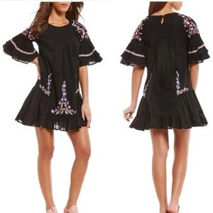 Free People oversized Pavlo embroidered A line baby doll dress